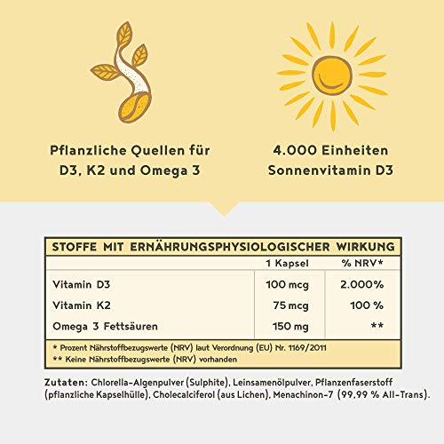 Vitamin-D-Präparate Alpha Foods 4.000 Vitamin D3, K2, 160 Caps