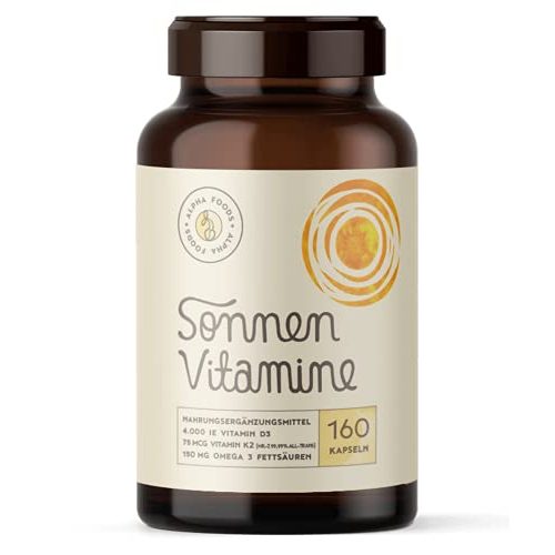 Vitamin-D-Präparate Alpha Foods 4.000 Vitamin D3, K2, 160 Caps