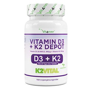Vitamin-D-Tabletten Vit4ever Vitamin D3 20.000 I.E + Vitamin K2