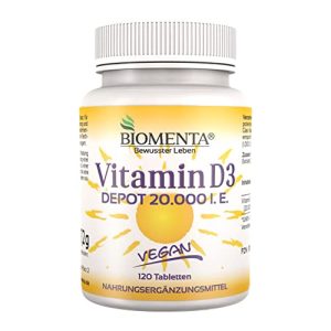 Vitamin D3 tabletter BIOMENTA Vitamin D3 høy dose, 120 tabletter.