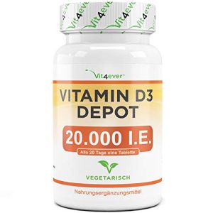 Comprimés de vitamine D3 Vit4ever Vitamine D3 20.000 XNUMX UI Dépôt