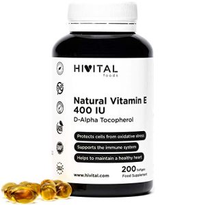 Vitamin E Hivital Foods Natürliches 400 IE IU, 200 Softgel-Kapseln