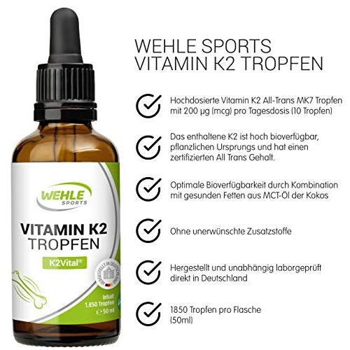 Vitamin K2 Wehle Sports MK7 200µg 1850 Tropfen 50ml