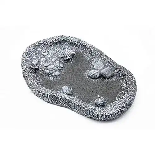 Vogeltränke Tiefes Kunsthandwerk mit Schildkröten, Frostsicher