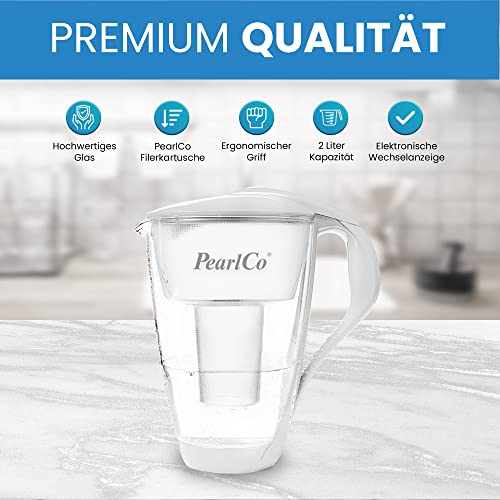 Wasserfilter PearlCo GLAS (weiß) mit 1 classic Filterkartusche