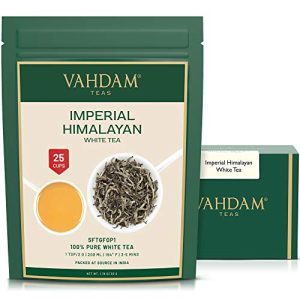 Weißer Tee VAHDAM, kaiserliche weiße Teeblätter (25 Tassen)