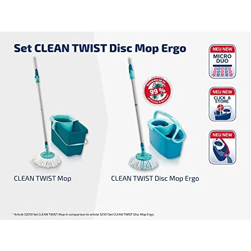 Wischsystem Leifheit Set Clean Twist Disc Mop Ergo 2.0