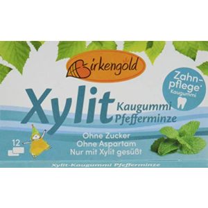 Xylit-Kaugummi Birkengold Xylit Kaugummi Pfefferminze, 8er Pack