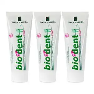 Zahnpasta ohne Fluorid Biodent 3er Pack Stevia Bio Dent Vital 75ml