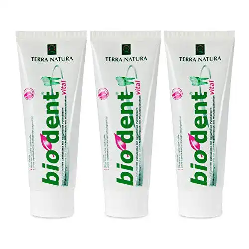 Zahnpasta ohne Fluorid Biodent 3er Pack Stevia Bio Dent Vital 75ml
