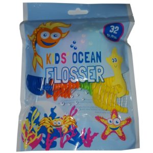 Zahnseide-Sticks Flosser Kids Ocean, vorgespannte Zahnseide,32 St.