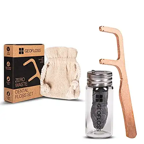 Zahnseidenhalter Geofloss Zahnseide Dental Floss Natürlich, 30 m