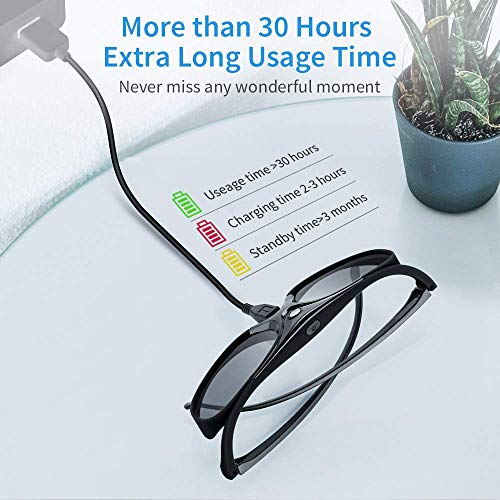 3D-Brille BOBLOV 3D Brille Aktiv, DLP-Link USB, 2 Pack