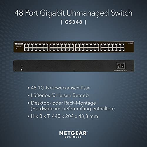 48-Port-Switch Netgear GS348 Switch 48 Port Switch Gigabit