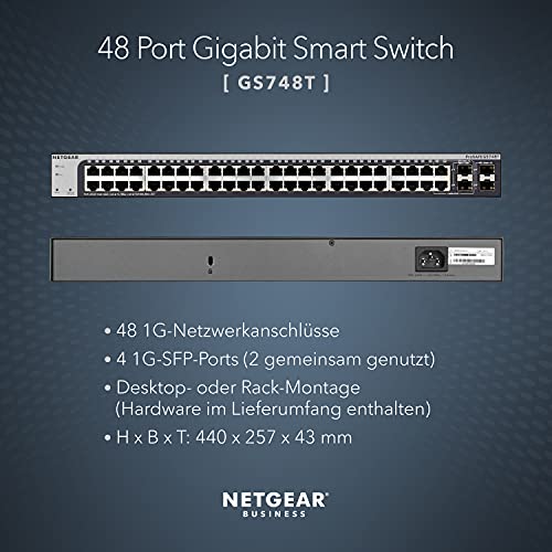 48-Port-Switch Netgear GS748T 48 Port Gigabit Ethernet LAN
