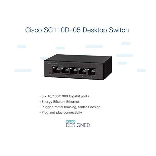 5-Port-Switch Cisco Systems Cisco SG110D-05 Gigabit Desktop
