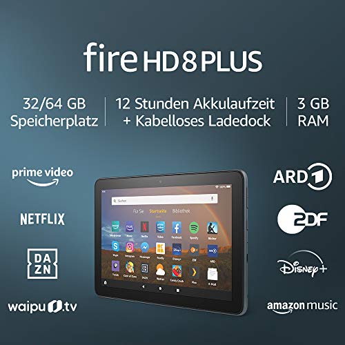 8-Zoll-Tablet Amazon Fire HD 8 Plus-Tablet, HD-Display, 32 GB