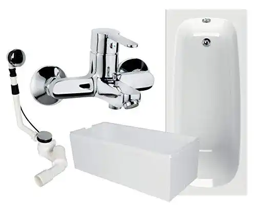 Acryl-Badewanne Calmwaters ® Rechteck Komplettset 170×75 cm