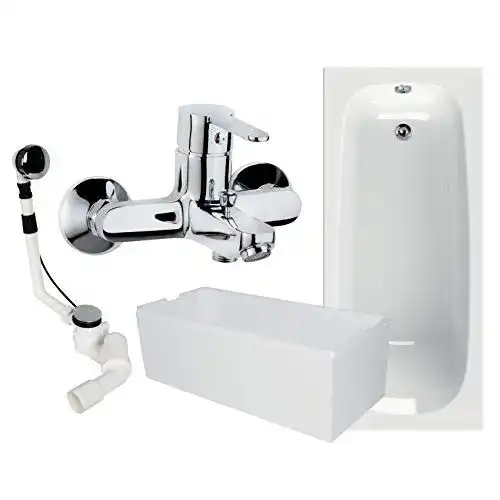 Acryl-Badewanne Calmwaters ® Rechteck Komplettset 170×75 cm