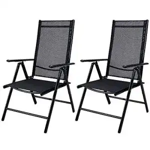 Alu-Gartenstühle Deuba 2er Set Gartenstuhl Alu Hochlehner