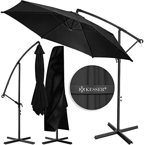Ampelschirm KESSER ® Alu Sonnenschirm Ø 350 cm mit Kurbel