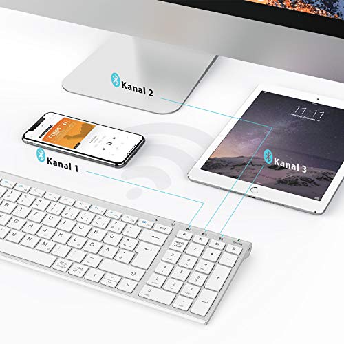 Android-Tastatur iClever BK10 Bluetooth Tastatur, kabellos