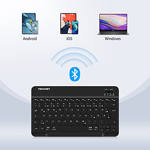 Android-Tastatur TECKNET Bluetooth Tastatur, Ultra Dünn Wireless