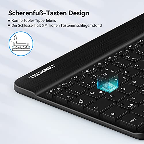 Android-Tastatur TECKNET Bluetooth Tastatur, Ultra Dünn Wireless