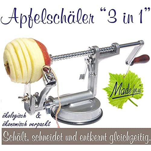 Apfelschäler Made for us Profi Alu- Apfelschneider, Silbergrau