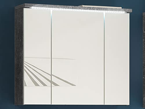 Die beste bad spiegelschrank mit beleuchtung moebelando peter beton weiss Bestsleller kaufen