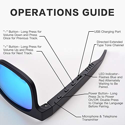 Bluetooth-Sonnenbrille LMST Smart Bluetooth Brille Bluetooth 5.0