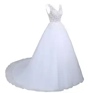 Brautkleid Romantic-Fashion, Weiß Modell W142 A-Linie Satin