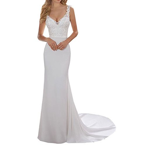 Die beste brautkleid special bridal satin meerjungfrau v ausschnitt long Bestsleller kaufen