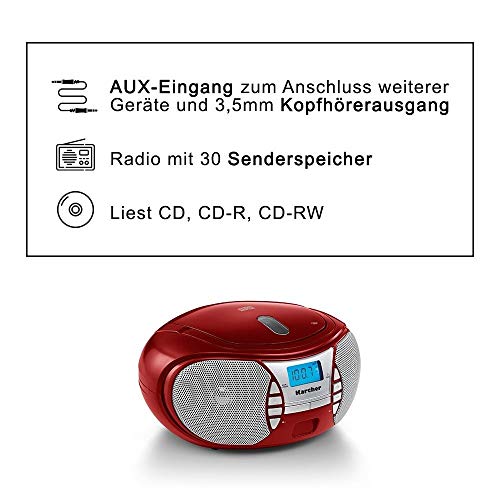 CD-Player Karcher RR 5025-R tragbares CD Radio, Boomboxen