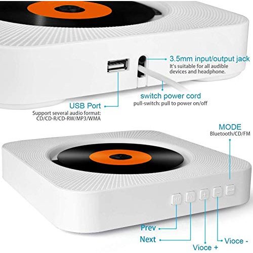 CD-Player Loacy Tragbarer CD Player mit Bluetooth
