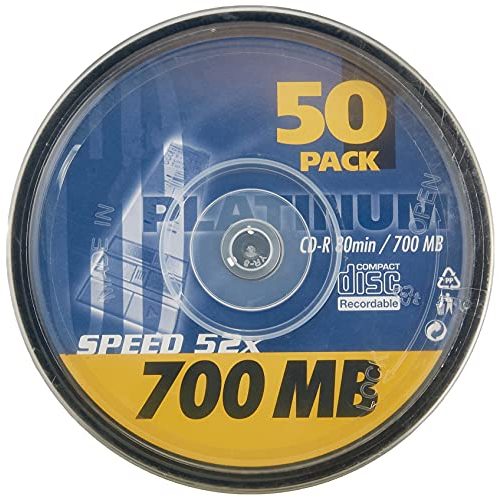 CD-R PLATINUM 700 MB Rohlinge 52x Speed, 80 Min, 50er