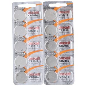 CR2016 Maxell 10 Stück Batterien, Lithium Knopfzelle 3V
