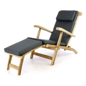 Deckchair Divero Liege-Stuhl Florentine Steamer Chair mit Auflage
