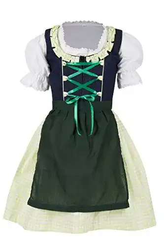 Dirndl MS-Trachten 3 teiliges Kinder Jeans Trachtenkleid Selli
