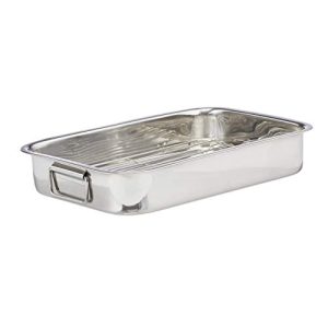 Relaxdays stainless steel casserole, casserole with grid XL, stainless steel