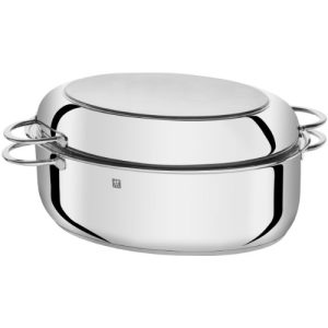 Stainless steel roaster Twin roaster with lid, suitable for induction