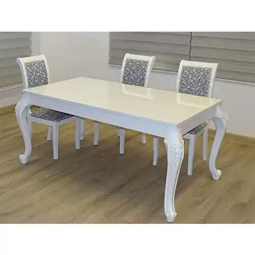 Esstisch Landhausstil Euro Tische, weiß Hochglanz Barock