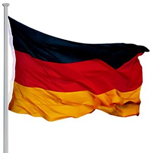 Fahnenmast Deuba 6,5m Seilzug Bodenhülse Deutschlandfahne