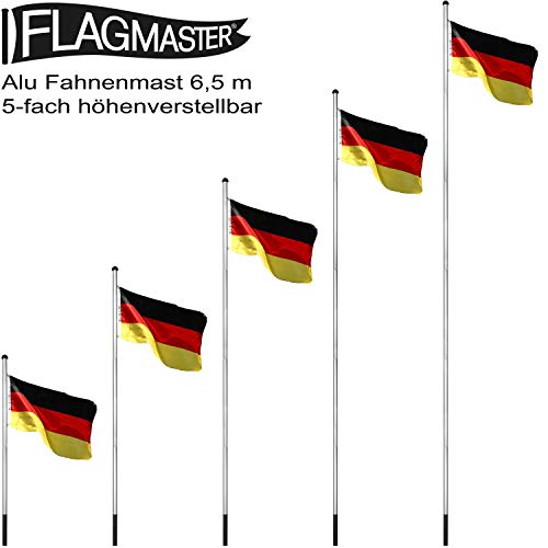 Fahnenmast FLAGMASTER ® Aluminium 6,5m 5fach verstellbar