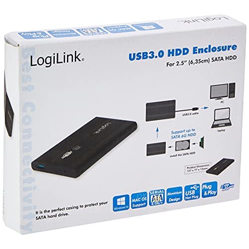 Festplattengehäuse Logilink UA0106, 6,4 cm (2,5 Zoll), USB 3.0