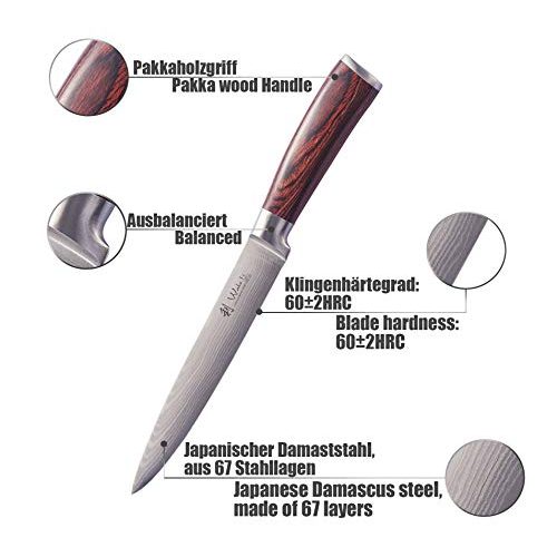 Fleischermesser Wakoli EDIB Damastmesser, 18cm Klinge