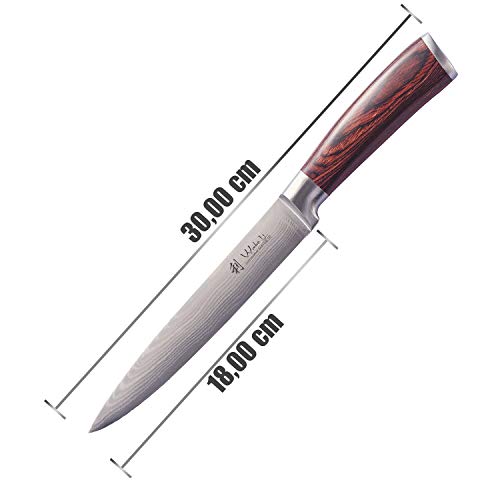 Fleischermesser Wakoli EDIB Damastmesser, 18cm Klinge