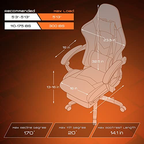 Gaming-Stuhl Dowinx Gaming Stuhl, ergonomisch mit Massage