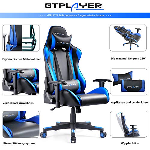 Gaming-Stuhl GTPLAYER, ergonomisch, einstellbare Armlehne