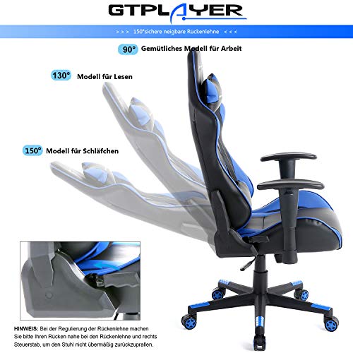 Gaming-Stuhl GTPLAYER, ergonomisch, einstellbare Armlehne